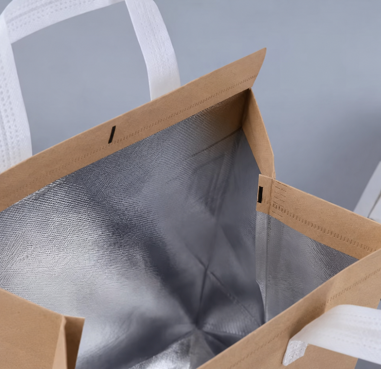 Aluminum foil insulated bag interior